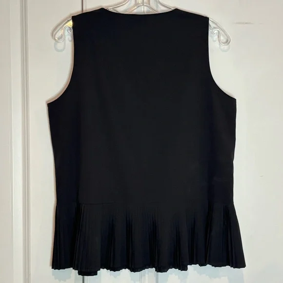 SPANX Black Yes Pleats Pleated Peplum Sleeveless Tank Top M - Picture 4 of 6